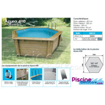 Piscine bois Ubbink Azura 4,10 x h1,20m + bâche à bulles offerte