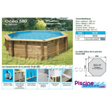 Piscine bois Ubbink Ocea 5,80 x h1,30m