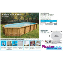 Piscine bois Ubbink Ocea 8,60 x 4,70 x h1,30m