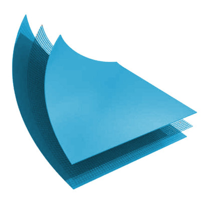 PVC armé 150/100e bleu France standard uni pour piscine