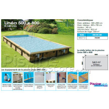 Piscine bois Ubbink Linea 8,00 x 5,00 x h1,40m