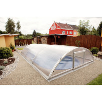 Abri de piscine télescopique bas Tenor 6,42 x 3,94 x h1,37m