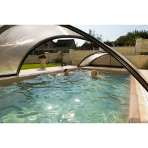 Abri de piscine télescopique bas Tenor 6,42 x 3,32 x h1,15m