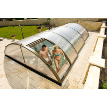 Abri de piscine télescopique bas Tenor 6,42 x 3,32 x h1,15m