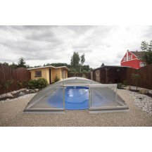 Abri de piscine télescopique bas Tenor 6,42 x 3,94 x h1,37m