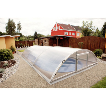 Abri de piscine télescopique bas Tenor 6,42 x 3,94 x h1,37m