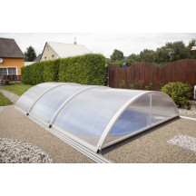 Abri de piscine télescopique bas Tenor 6,42 x 3,94 x h1,37m