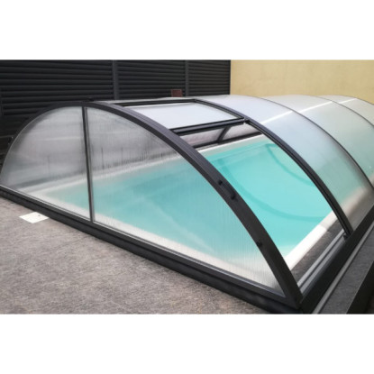 Abri de piscine télescopique bas Tenor 4,60 x 3,20 x h1,08m