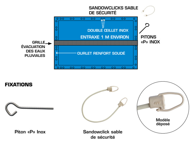 Bâche hiver de sécurité Naxos Safe pour piscine