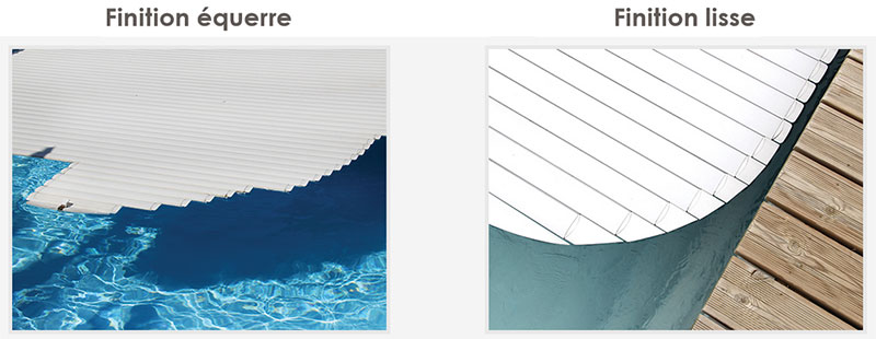 Découpes du volet de piscine électrique avec fins de course électroniques