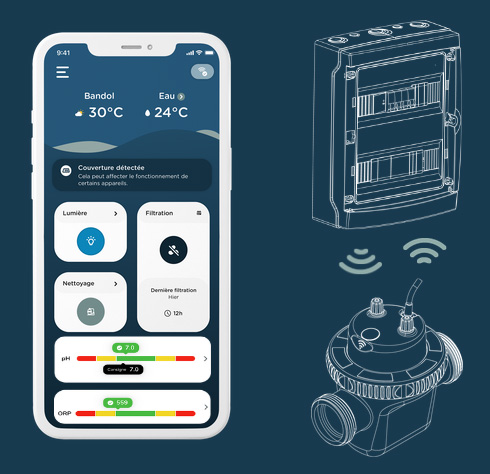 GS14M Connect, le mur filtrant connecté avec skimmer miroir par Filtrinov
