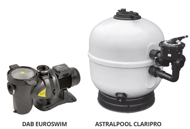 Pompe DAB Euroswim et filtre Astralpool Claripro