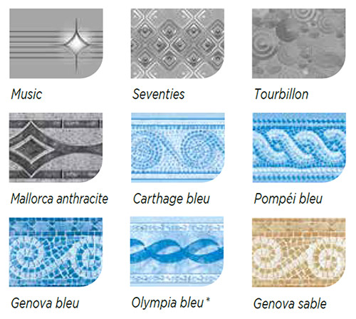 Choix de la frise pour votre liner de piscine sur-mesure