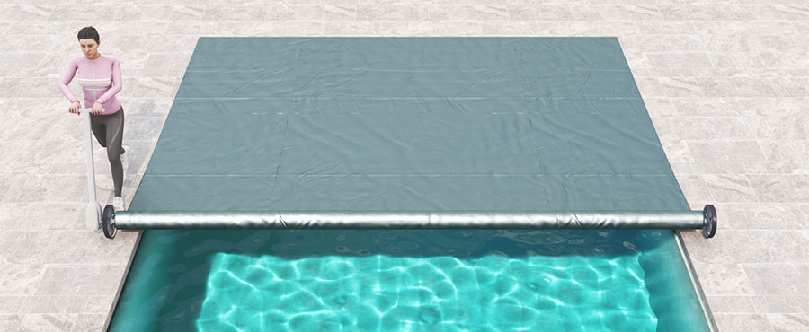 Déroulement de la bâche à barres avec iScoot 780R d'APF