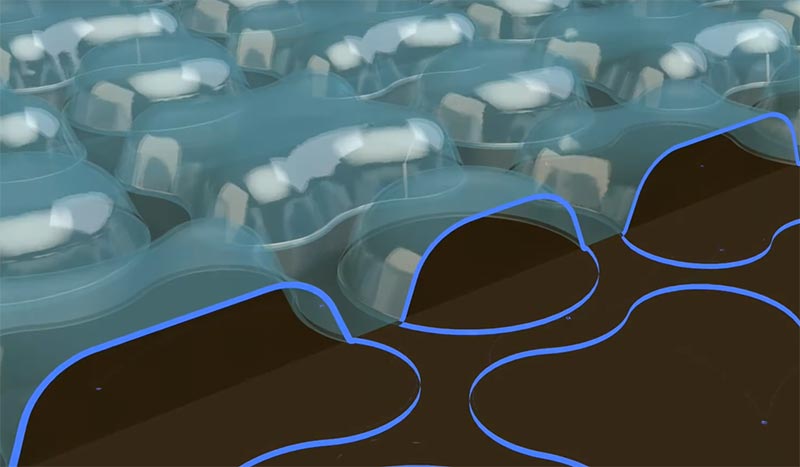 Bâche à bulles Oxo transparente avec design en X et O