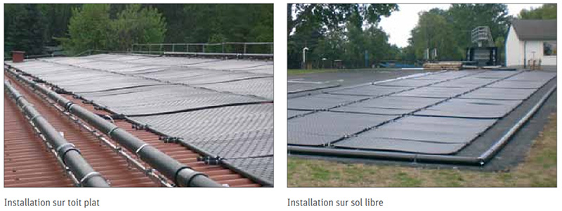 Chauffage solaire Roth Heliopool pose au sol à plat