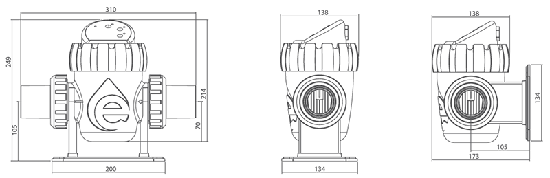 Dimensions de l'électrolyseur au sel SSC Nano
