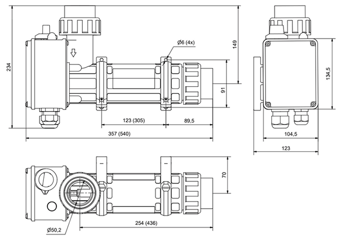 Dimensions du réchauffeur Pahlén Aqua Compact